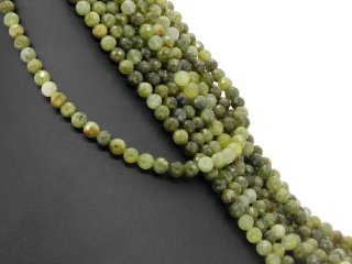 Faceted green garnet beads