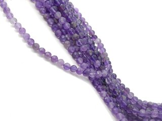 Faceted, pierced amethyst beads