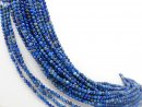 Boules de lapis-lazuli bleues percées avec facettes