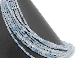 Faceted, pierced Aquamarine Cubes