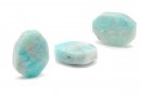 Oval, pierced amazonite with facets