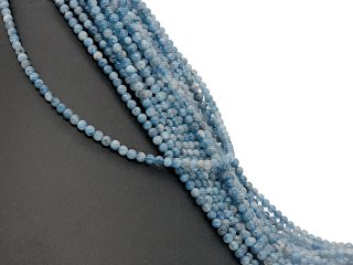 Light blue, pierced aquamarine beads