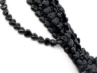 Black, pierced obsidian hearts