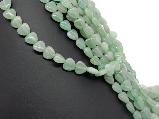 Green, pierced aventurine hearts