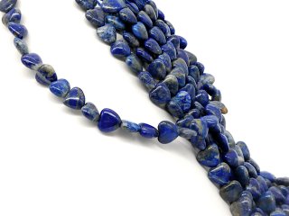 Cœurs de lapis-lazuli percés gris-bleu