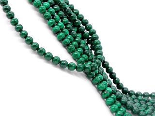 Boules de malachite verte percées