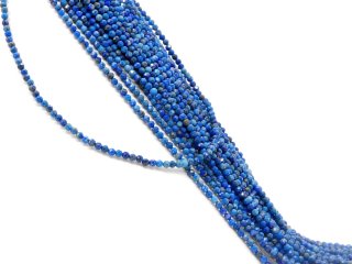 Boules de lapis-lazuli bleues percées avec facettes