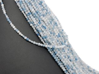 Faceted, pierced, blue Aquamarine discs