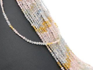 Disques de morganite et daigue-marine pastel à facettes