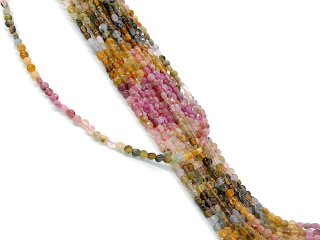 Pierced tourmaline discs with facets