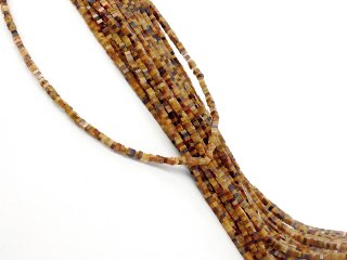 Square, pierced tigers eye discs