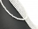 Pierced, faceted selenite beads in white