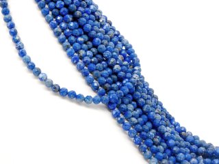 Boules de lapis-lazuli bleues percées avec facettes