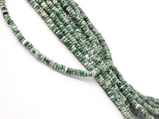 Green and white speckled tree agate discs
