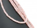 Pierced, loose rose quartz discs in pastel pink