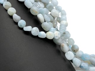 Light blue, pierced aquamarine nuggets