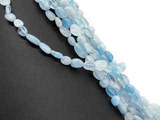 Light blue, pierced aquamarine nuggets