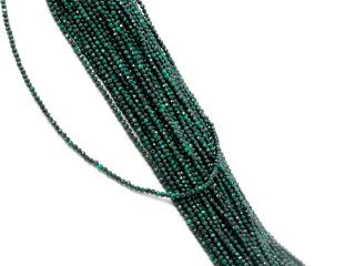 Perles de malachite vertes facettées