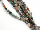 Colourful, pierced moss agate hearts