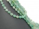 Green, faceted, pierced aventurine discs