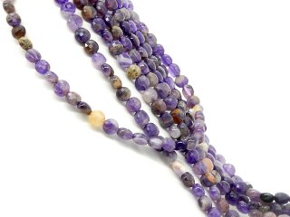 Funkelnde, durchbohrte Amethystscheiben