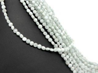 Light-coloured, faceted, pierced angelite discs