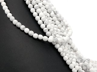 Faceted, white howlite beads