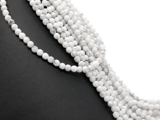 Faceted, white howlite beads