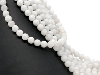 White pierced moonstone beads