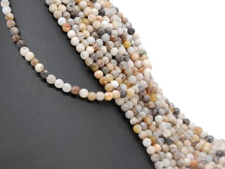 Brown, white and grey moonstones with facets