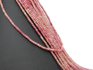 Pierced rhodonite cubes in pink and sand