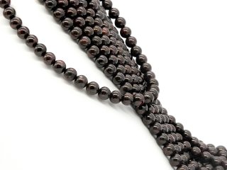 pierced, dark red garnet beads