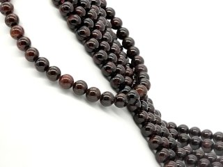 Boules de grenat percées, rouge foncé