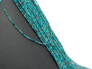 Faceted, small chrysocolla beads