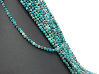 Faceted, small chrysocolla beads