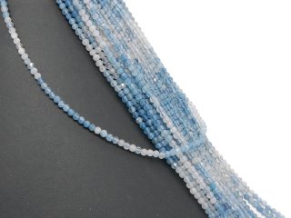Sparkling blue aquamarine beads
