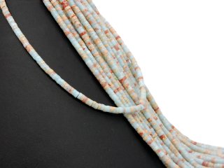 Colourful, pierced amazonite discs