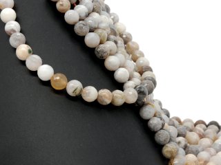 Brown, white and grey moonstones with facets