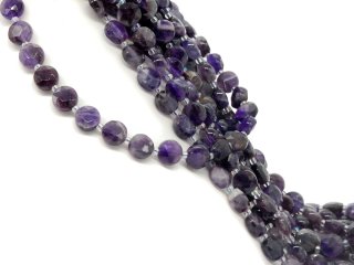 Sparkling pierced amethyst discs
