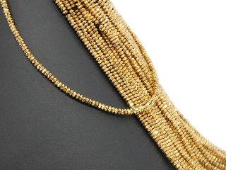 Durchbohrte, facettierte, goldene Hämatit-Rondelle