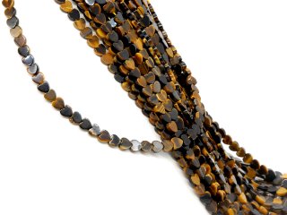 Shimmering pierced tiger eye gemstones