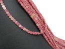 Pierced rhodonite discs in pink and heart shape