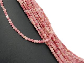 Disques de rhodonite percés en rose et en forme de cœur