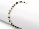 Colourful bracelet with faceted tourmaline beads