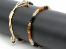 Gemstone bracelet in red-orange, yellow, brown and black