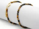 Gemstone bracelet made from tigers eye and onyx