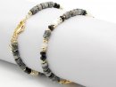 Edelsteinarmband aus Jaspis, Spinell und Perlmutt
