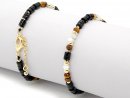 Edelsteinarmband aus Tigerauge und Onyx