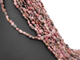 Rhodonite percée rose et grise