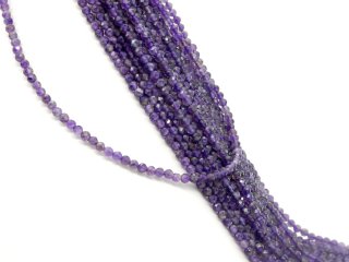 Pierced, purple amethysts with facets
